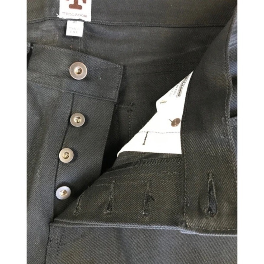 Tellason Ladbroke Grove Slim Tapered Black Selvedge Denim Made In USA 31 - Picture 9 of 14